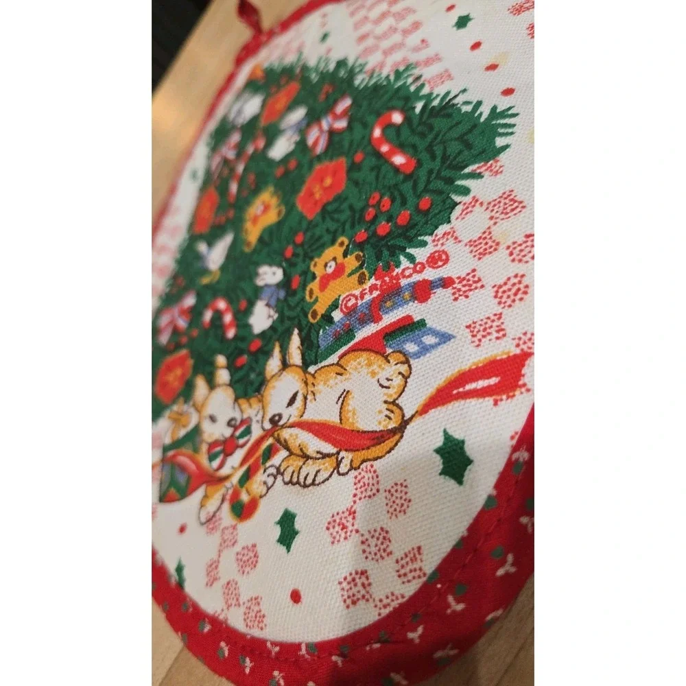 New VTG 90 Christmas hot pot holder Kitschy kitchen decor Reversible Cottagecore